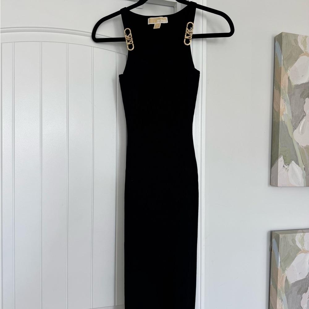 Michael Kors Elegant Black Sleeveless Dress